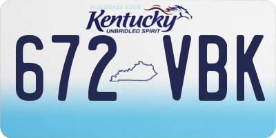 KY license plate 672VBK