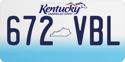 KY license plate 672VBL