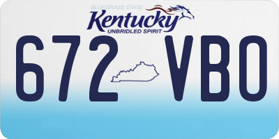 KY license plate 672VBO