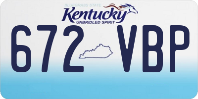 KY license plate 672VBP