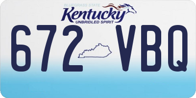 KY license plate 672VBQ