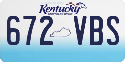 KY license plate 672VBS