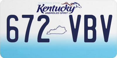 KY license plate 672VBV