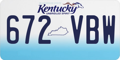 KY license plate 672VBW