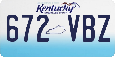 KY license plate 672VBZ