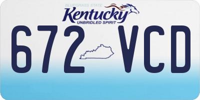 KY license plate 672VCD