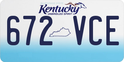 KY license plate 672VCE