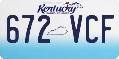 KY license plate 672VCF