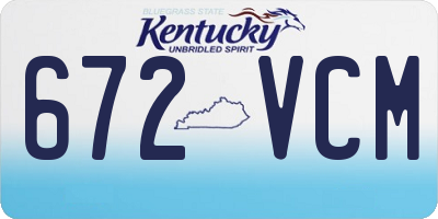 KY license plate 672VCM
