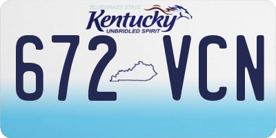 KY license plate 672VCN