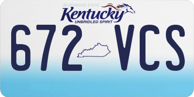 KY license plate 672VCS