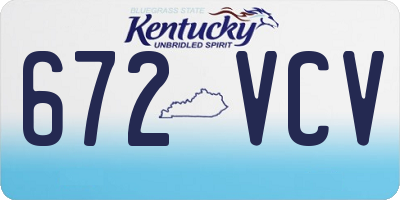 KY license plate 672VCV