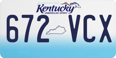 KY license plate 672VCX