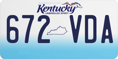 KY license plate 672VDA