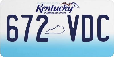 KY license plate 672VDC