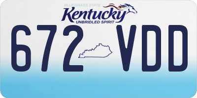 KY license plate 672VDD