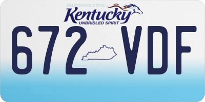 KY license plate 672VDF