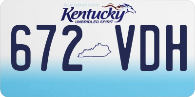 KY license plate 672VDH