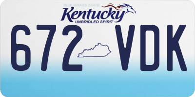 KY license plate 672VDK