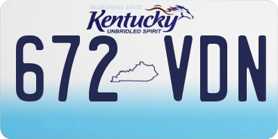 KY license plate 672VDN