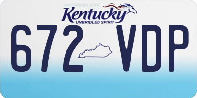 KY license plate 672VDP
