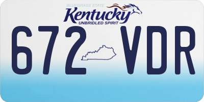 KY license plate 672VDR