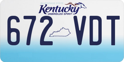 KY license plate 672VDT