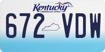 KY license plate 672VDW