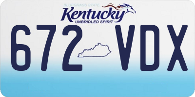 KY license plate 672VDX