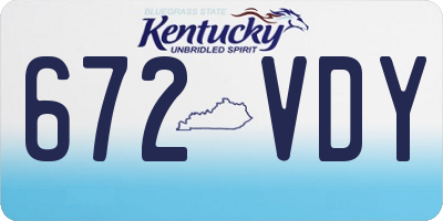 KY license plate 672VDY