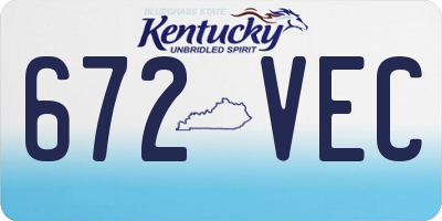 KY license plate 672VEC