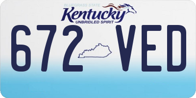 KY license plate 672VED