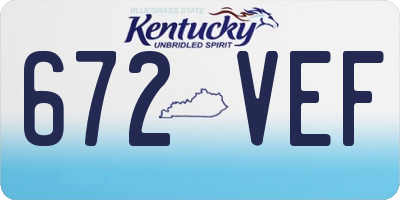 KY license plate 672VEF