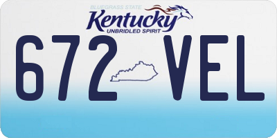 KY license plate 672VEL