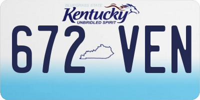 KY license plate 672VEN