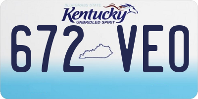 KY license plate 672VEO