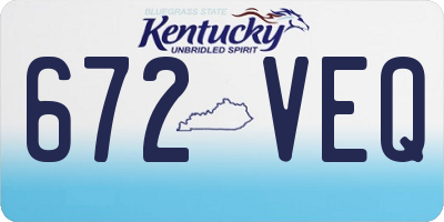 KY license plate 672VEQ