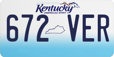 KY license plate 672VER