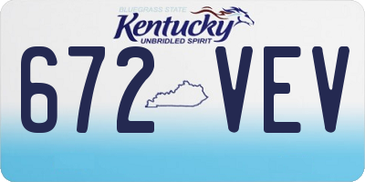 KY license plate 672VEV