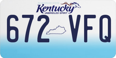 KY license plate 672VFQ