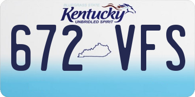 KY license plate 672VFS