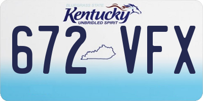 KY license plate 672VFX