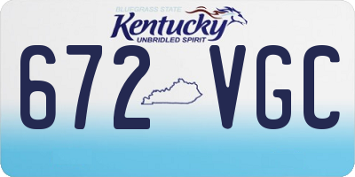 KY license plate 672VGC