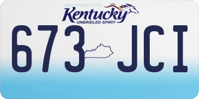 KY license plate 673JCI