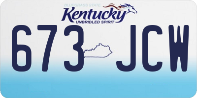 KY license plate 673JCW