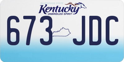 KY license plate 673JDC