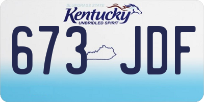 KY license plate 673JDF