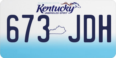 KY license plate 673JDH