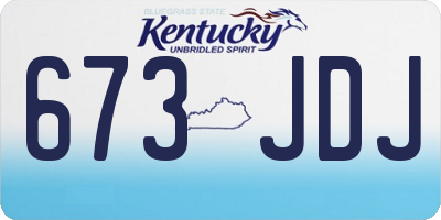 KY license plate 673JDJ