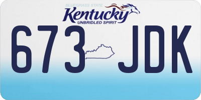 KY license plate 673JDK